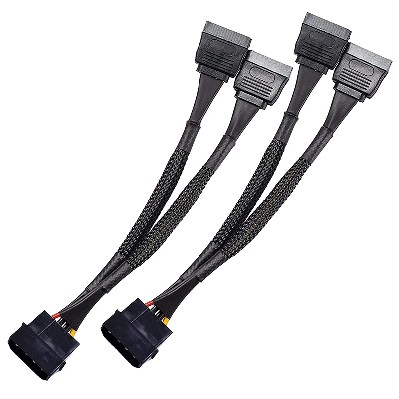 

4 Pin Male IDE Molex To Dual 15Pin Female SATA Power Splitter Converter Adapter Cable Hard Drive HDD SSD Extension Cable