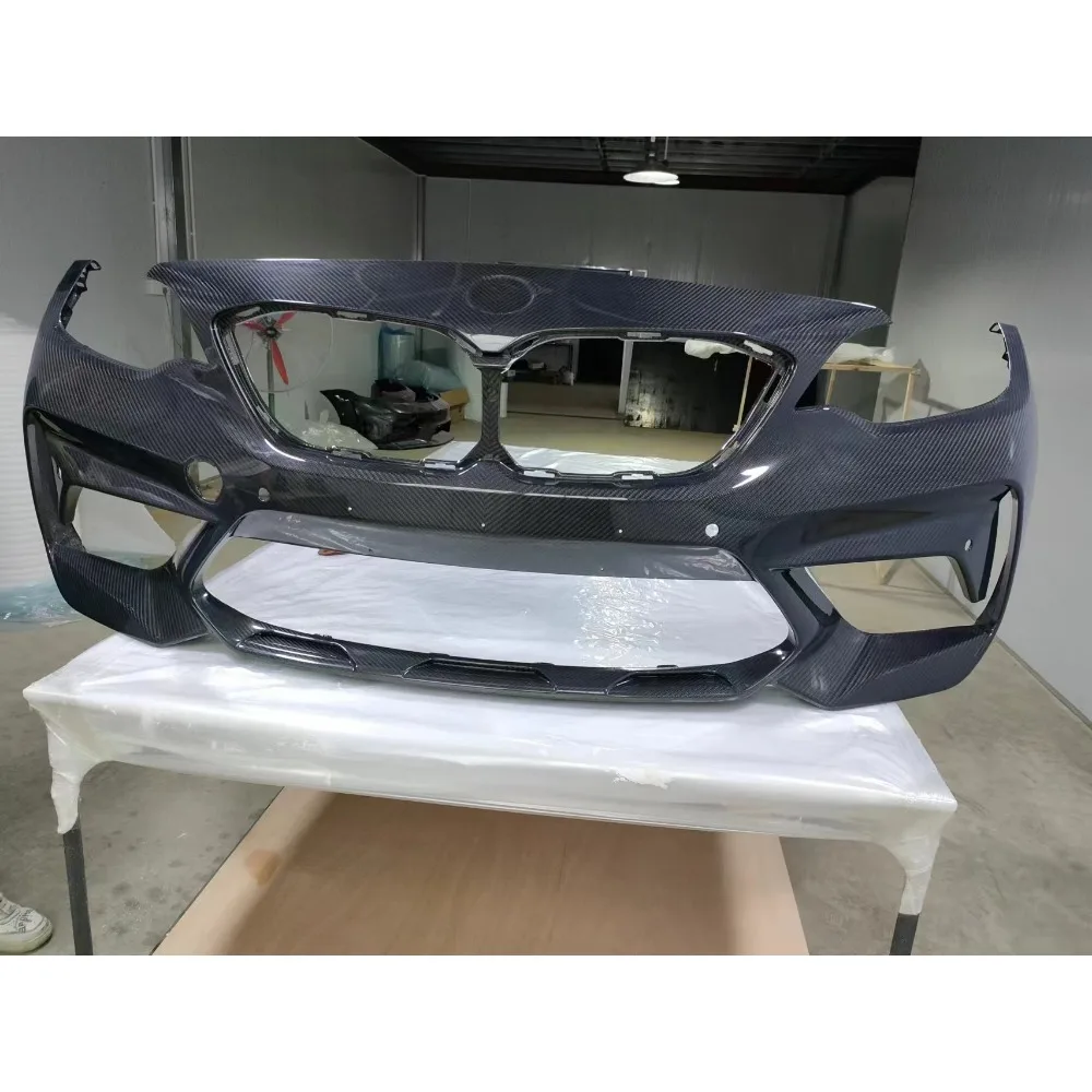 For BMW F87 M2 M2C Genuine Dry Carbon Fiber Front Bumper 2014- Trailer Cover Spoiler Diffuser Body Kits Trim Car Accessories