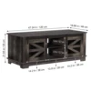 48'' Coffee Table with Storage & Sliding Barn Doors, Farmhouse & Industrial Cocktail Table w/Adjustable Shelves 6