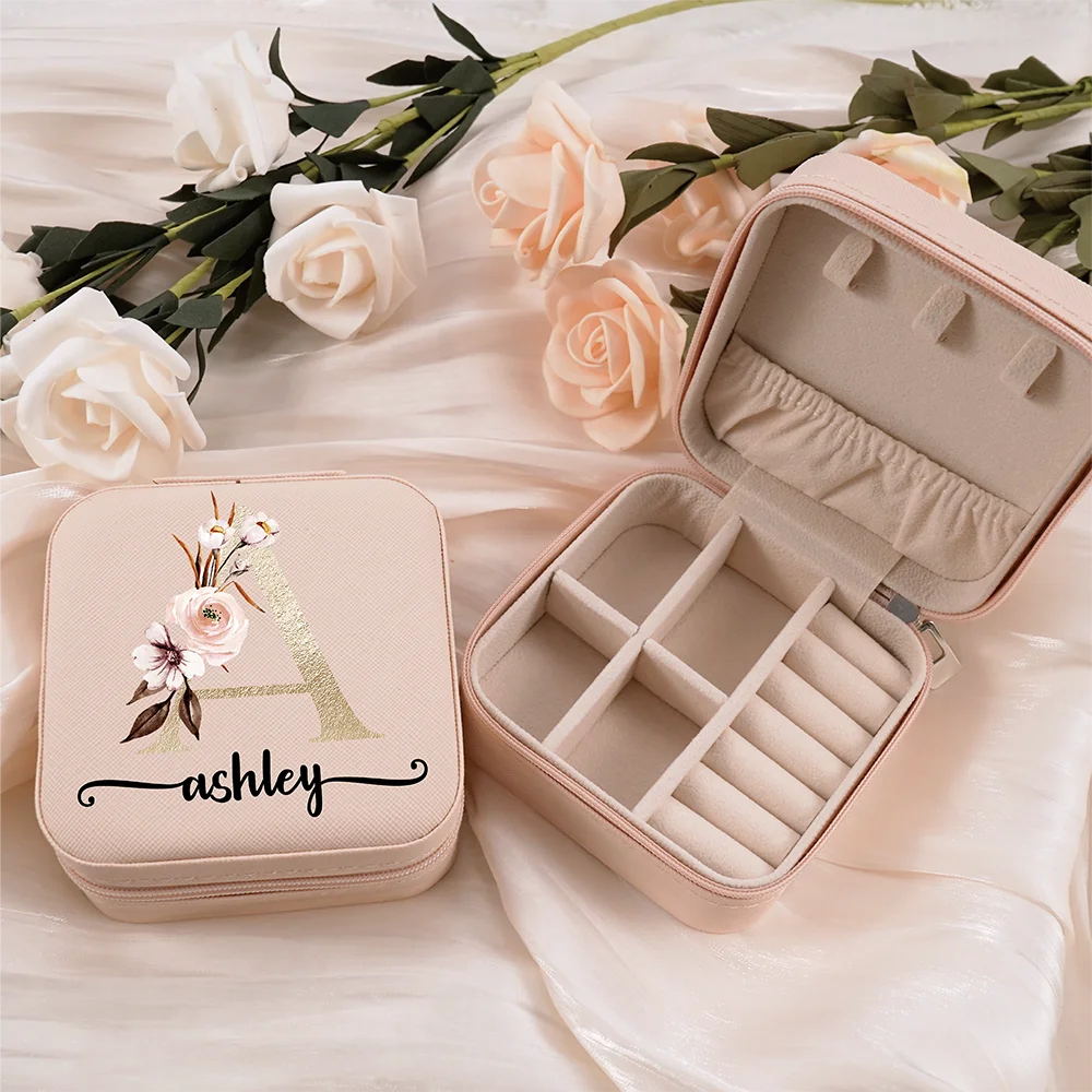 Mini Caja Organizadora De Joyería Retro De Viaje De Madera Tuche De Almacenamiento Portátil