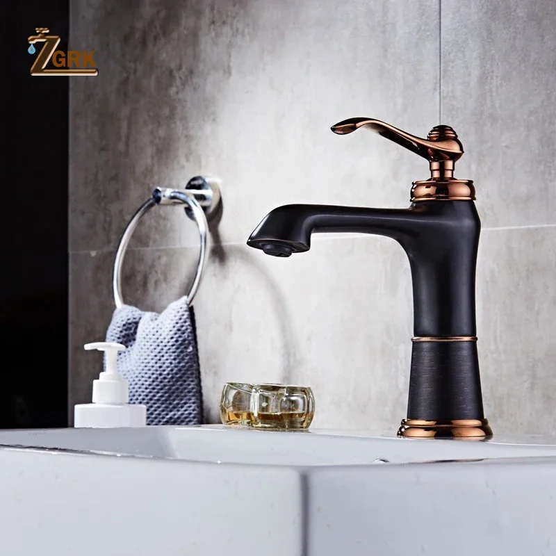 

ZGRK латунный Смеситель для раковины, масляная, бронзовая, Современная раковина для ванной комнаты в отеле, кран на бортике, смеситель Torneira Banheiro