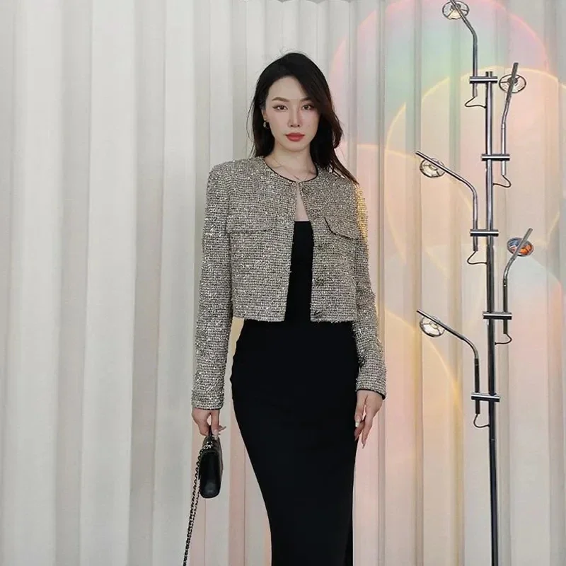 [JILLSTUART]★Glitter Decoration Tweed Short-sleeve Jacket st-john-k62kc41-mdlm-blue-