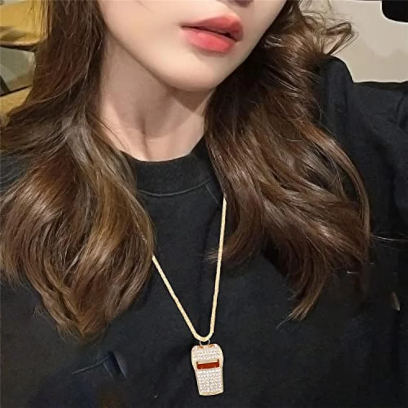 새로운 실버 목걸이 스타일, 정교한 다이아몬드 장식의 심판 호루라기, 귀여운 라인스톤 호루라기, 금속 호루라기