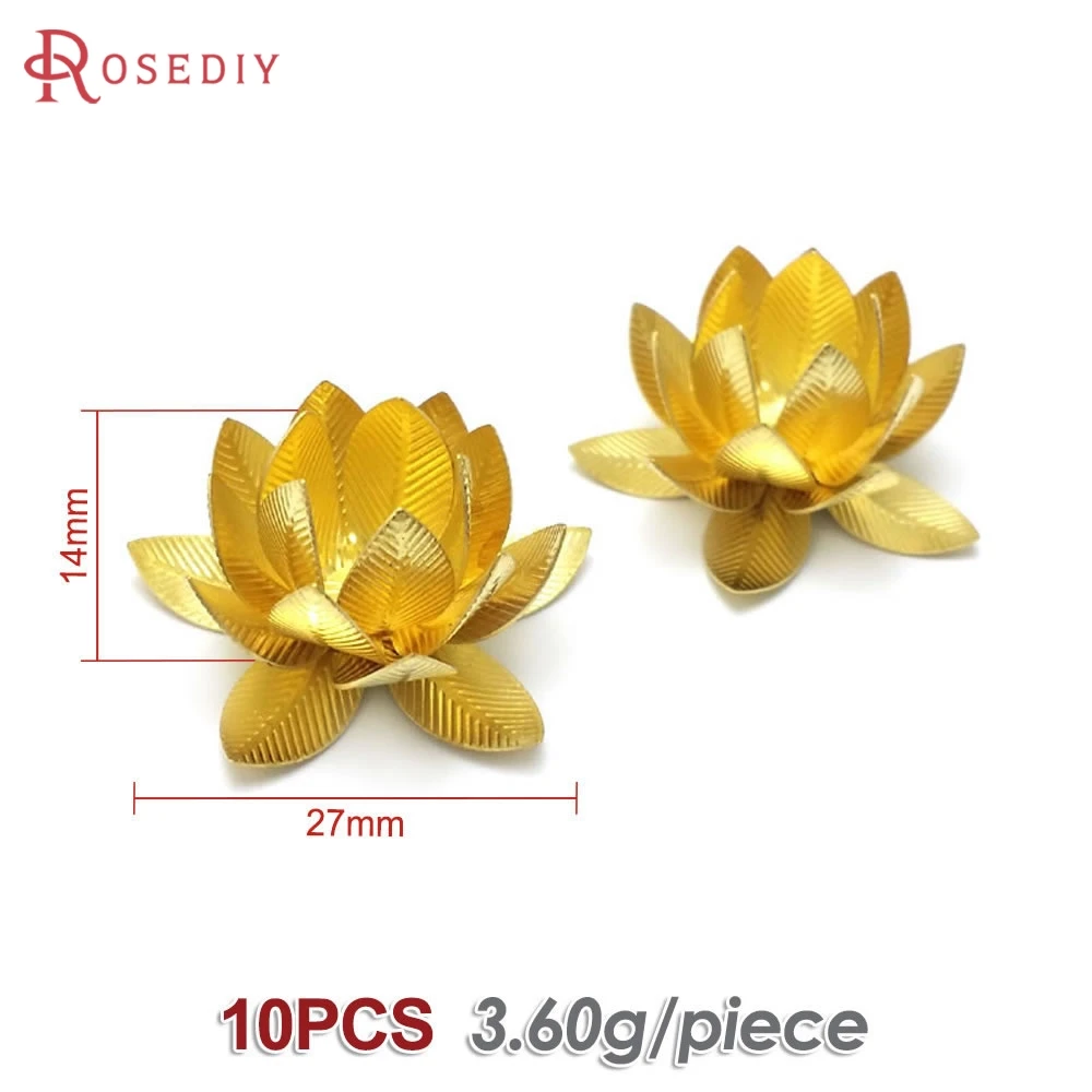Elegant Brass 3D Multi-layer Flower Jewelry Making Supplies