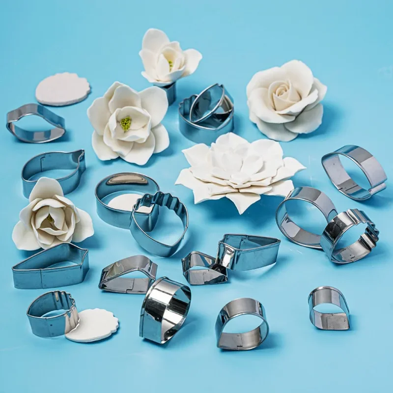 Stainless Steel Petal Mold Set Polymer Clay Cutter Cutting Mold Pottery Tool DIY Manual Model Clay Rose Flower Modeling Tool polymer clay cutter pottery clay tools