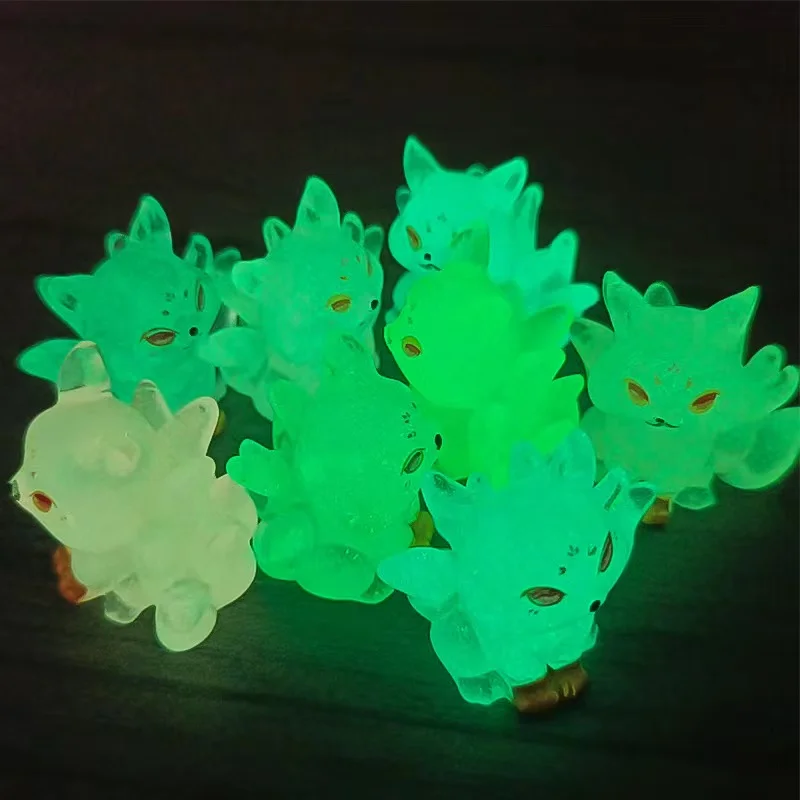 Glow Dark Dinosaur Blocks 5/10 Pcs Set Glowing In The Dark Cute Mini Dinosaur Fox Animal Cartoon DIY Accessories Micro Landscape Kawaii Girl Kids Toy Gift