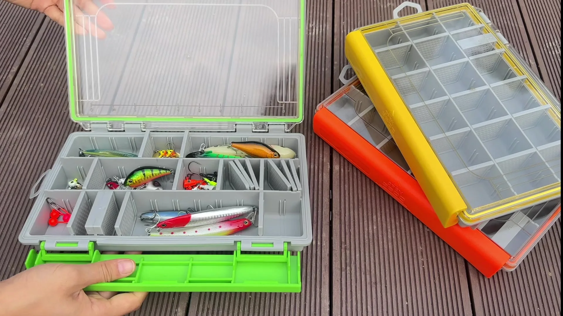 Ozark Trail Tackle 360 Tackle Box Fishing Gear Organizer Toasis 2-Sided Fishing  Tackle Box 13