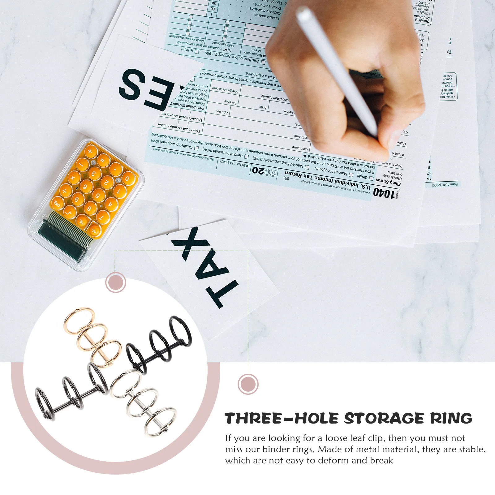 4개입 강력한 금속 3홀 바인더 링, 쉽게 열리는 루즈리프 바인더 링, DIY 저널 스크랩북 파일 정리용 문구류