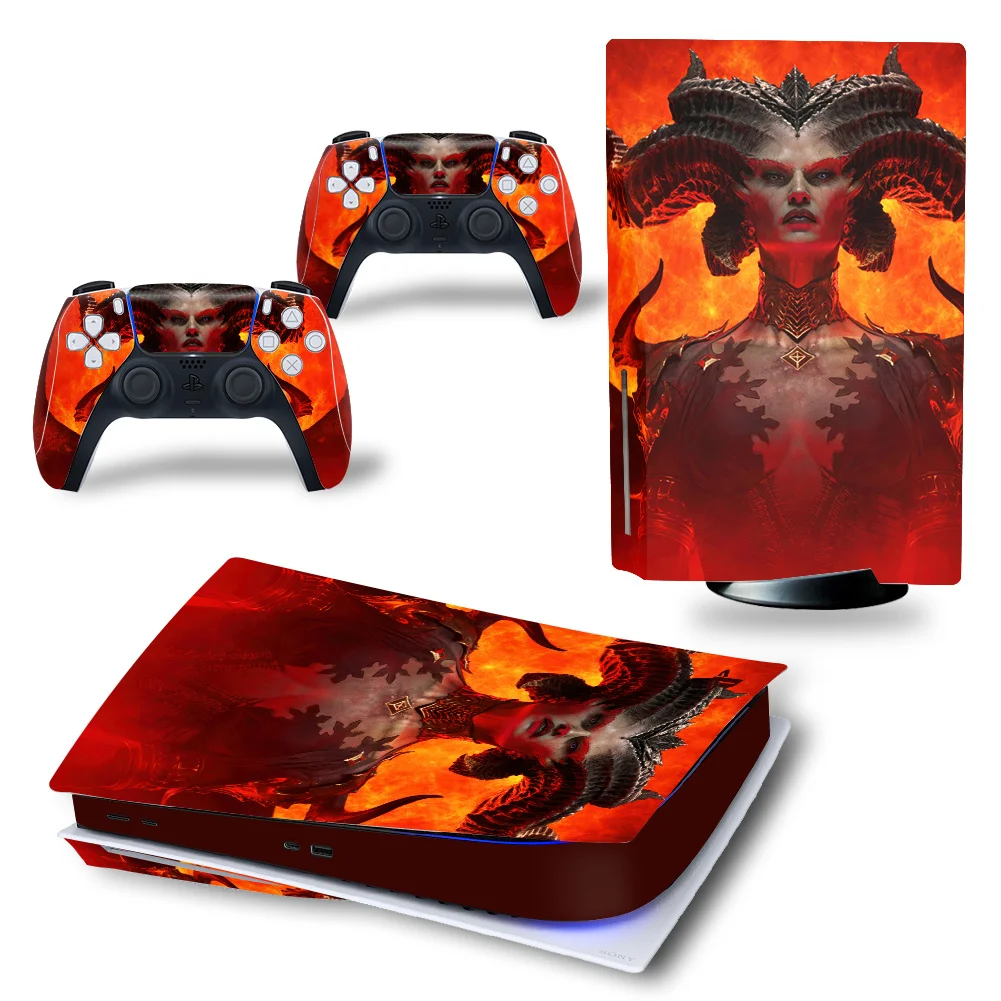 Pegatina De Piel De Disco De Diablo Ps5, Cubierta De Calcomanía Para Consola Y 2 Controladores, Vinilo Adhesivo De Piel De Disco Ps5, Nuevo Juego