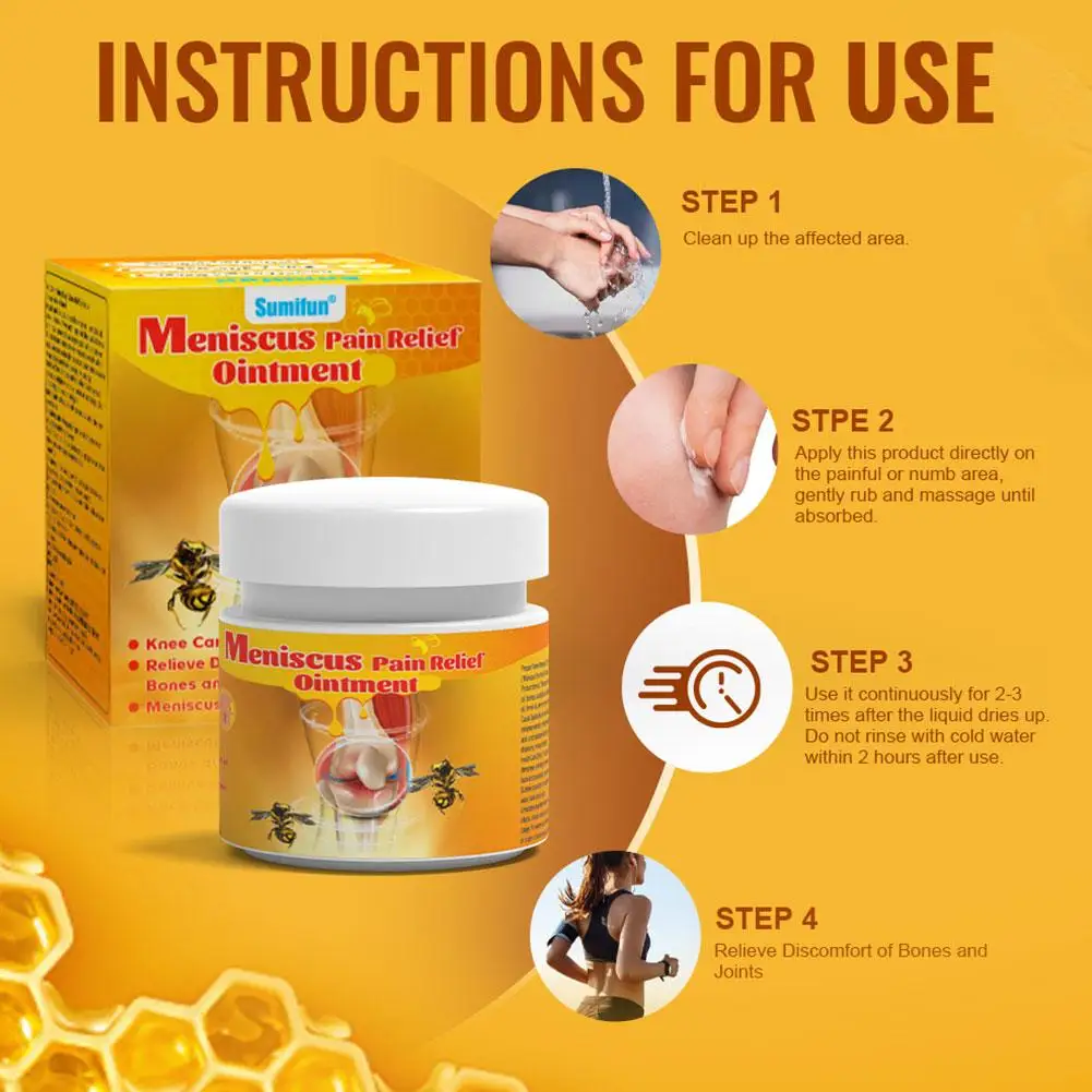 Bee Knee Pain Relief Cream Meniscus Sprain Medical Plaster Arthritis Rheumatoid Joints Analgesic Ointment Support Care 20g