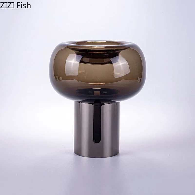 Dark Glass Vase Flowers Pots Desk Decoration Ornaments Flower Arrangement Creative Hydroponics Floral Vases Room Aesthetic Decor 4