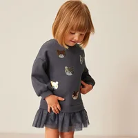 Mädchen Sweatshirt Kleid mit Tüllrock – Bild 3