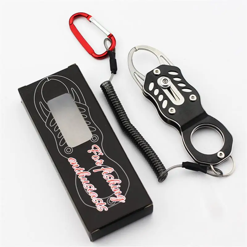 Fish Grip Portable Lock Fishing Tackle Lip Clip Stainless Steel Folding  Gripper Ultra Light Weight Retention Rope Fishing Tool