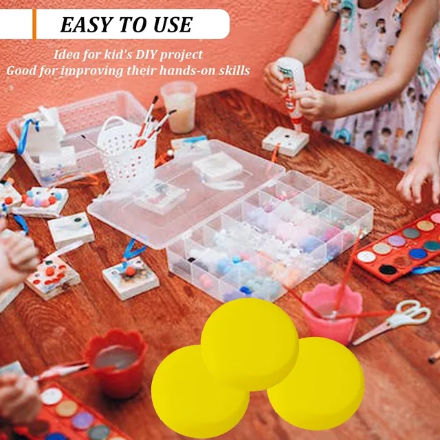 Set 12 Spugne Per Pittura - 3 Pollici, Gialle, Per Ceramica, Face Painting, Artigianato - Foto 8