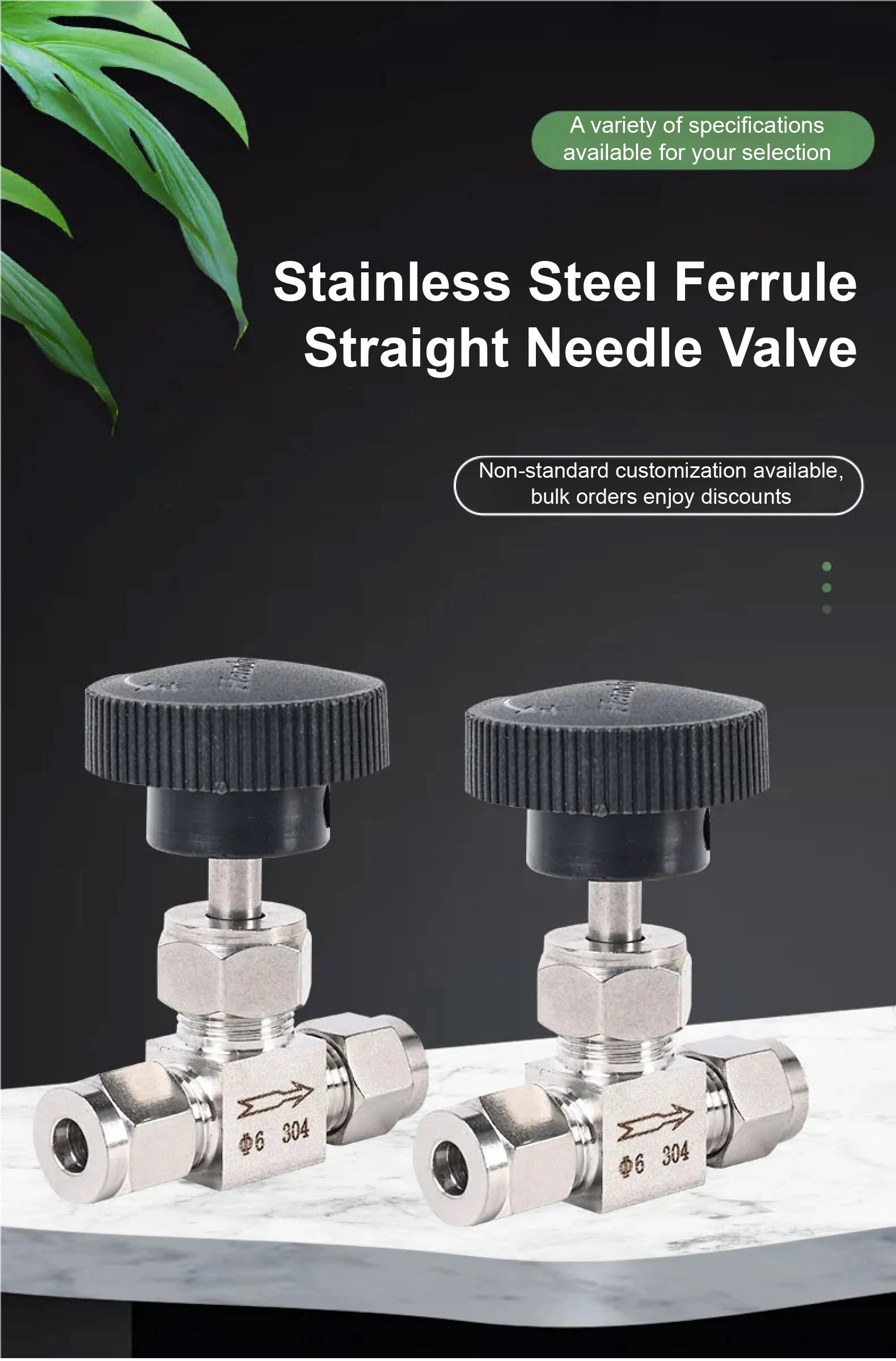 Adjustable needle valve OD 3 4 6 8 10 12 mm 1/8" 1/4" 3/8" 1/2"Double Ferrule Tu
