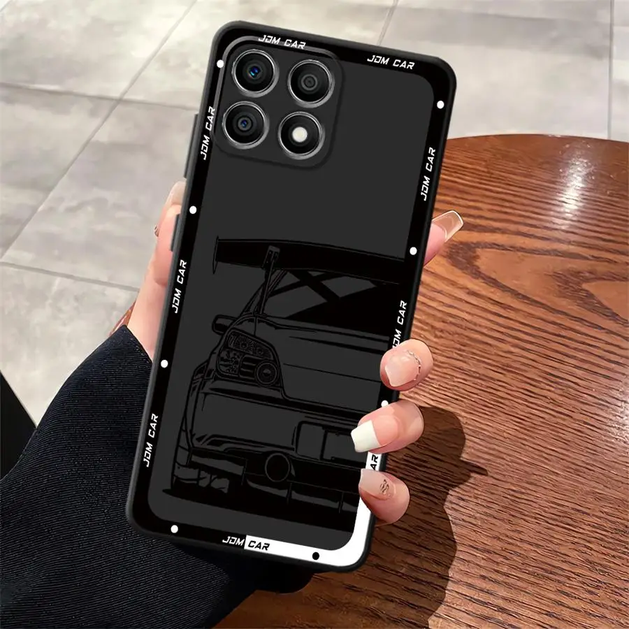 Japanese JDM Drift Car Black Soft Phone Cover Case