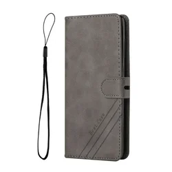 Leather Flip Wallet Case for Xiaomi Redmi Note 14 Series (GRAY)