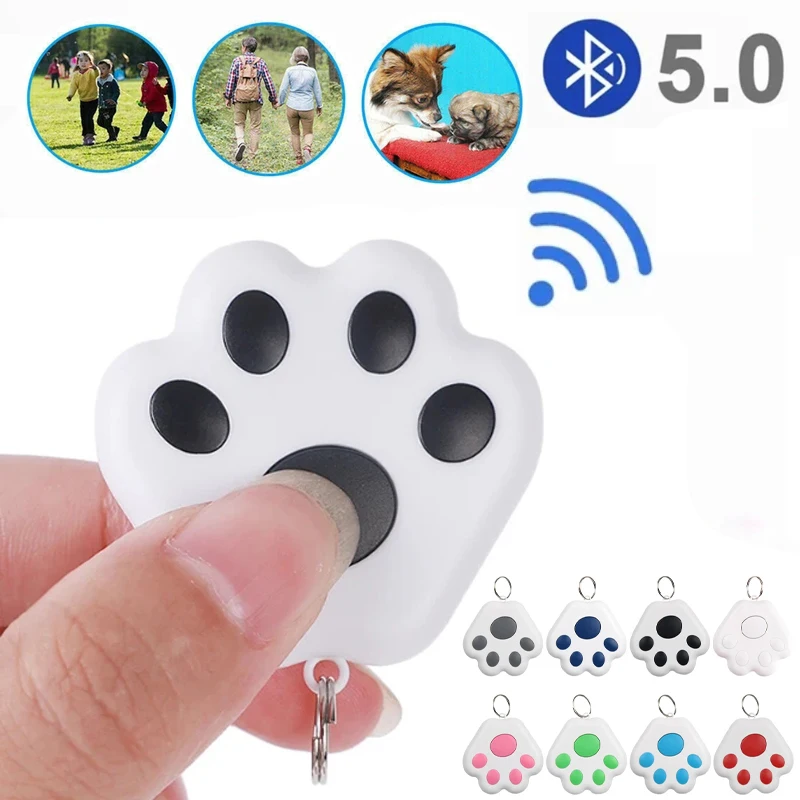 Dog Paw Shape Mini Smart GPS Tracker Key Finder Locator Bluetooth Anti Lost Alarm Sensor Device Tracker For Kids Pet Cat Luggage gps locator,key finder,anti lost tracker,anti lose tracker,item locator,anti lost locator