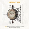 Antique-Look Wall Hanging Double Sided Clock Retro Station Clock Round Chandelier Scroll Wall Mount Home Decor Wall Clock 8 inch 2