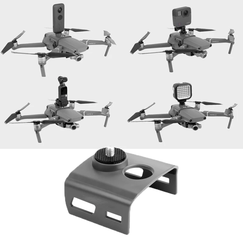 Fixation légère pour Insta360 sur drone, vue rapprochée du mécanisme