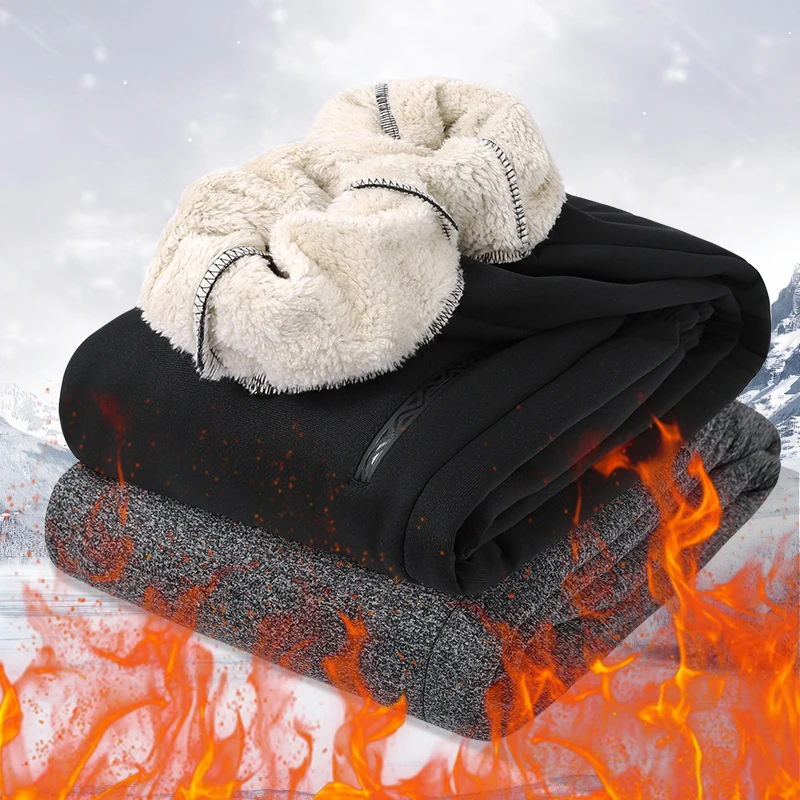 

Lamb Cashmere Men's 2023 Winter Patchwork Drawstring Sports Warm Comfortable Versatile Zippered Pocket Solid Color Casual Pants