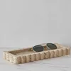 Modern Light Luxury Style Natural Marble Rectangular Lace Tray Model Room Home Desktop Storage Bathroom Decoration Ornaments 4