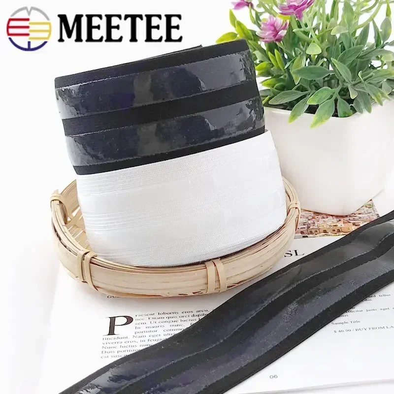 1/2/3미터 5cm 논슬립 실리콘 탄성 밴드 나일론 폴리에스터 고무 밴드 DIY 의류 바느질 바지 벨트 스트레치 웨빙 테이프