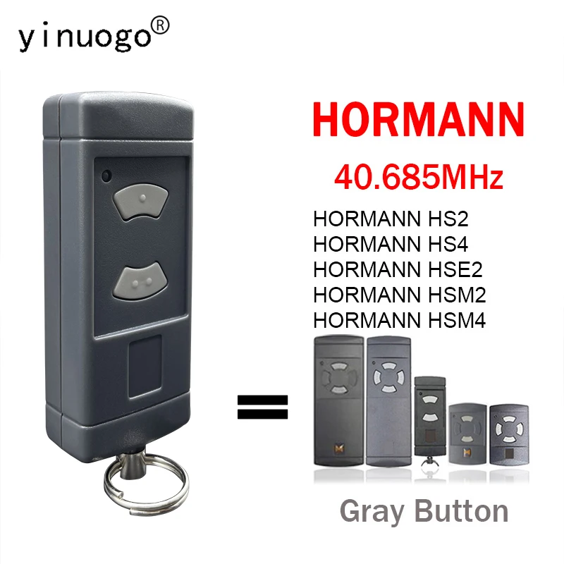 

HORMANN HSM4 HSM2 HSE2 HS4 HS2 Garage Remote Control Grey Button 40.685MHz Fixed Code Door Opener Wireless Transmitter Command