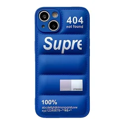 Chic Fashion Down Jacket Puffer Silicone Phone Cover - iPhone 11 (Blue)