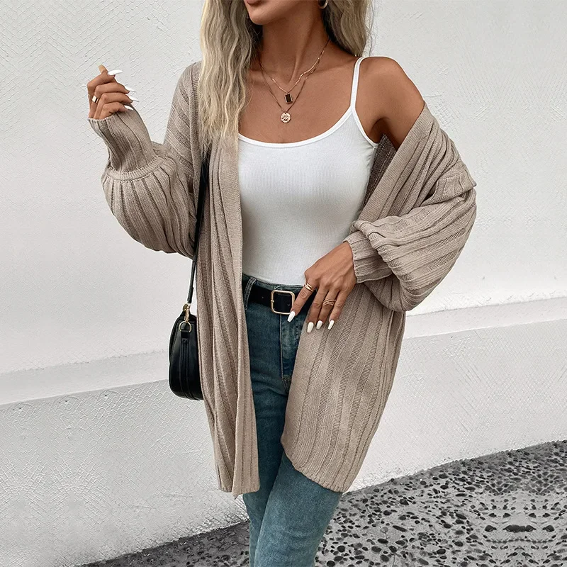 

A Women Casual Knitted Cardigans Autumn Spring Lady Sweaters Holiday Y2k Long Jumpers Korean Fashion Tops Gilrs