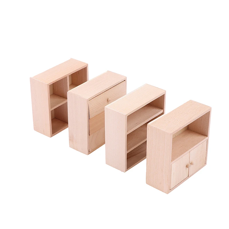 1:12 인형의 집 미니어처 목재 디스플레이 찬장 보관 캐비닛 쇼케이스 모델