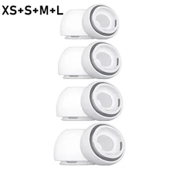 Premium Silicone Earbud Covers with Noise Reduction Enhancement - 4 Pairs (White - Mixed Size)