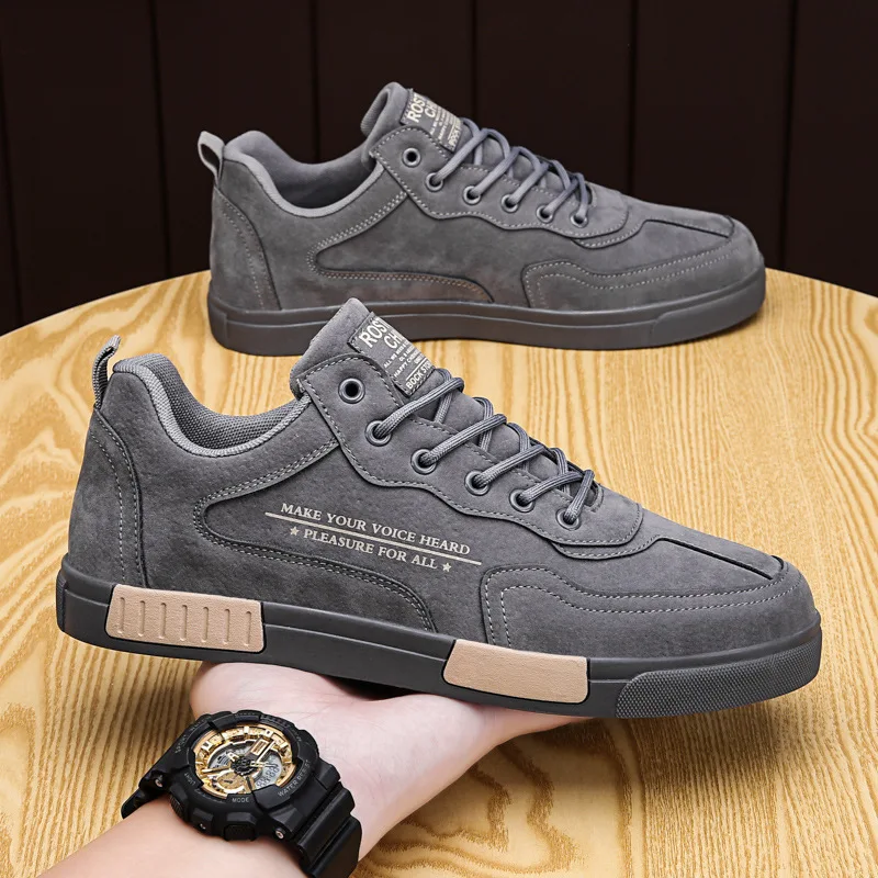 

Fashion Outdoor Walking Shoes Men's New Sneakers Men Non-Slip Tennis Shoes Casual Skateboard Shoes Man 2023 Lace Up Flat Boots