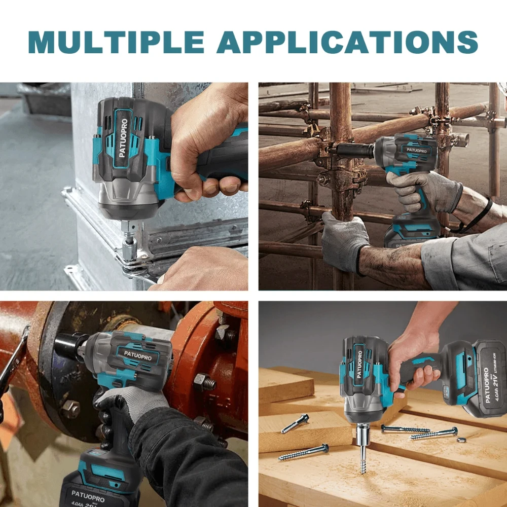 550N.m Cordless Brushless Electric Impact Wrench 1/2 Inch Rechargeable Wrench Protable Home Power Tools Fit Makita 18V Battery 5