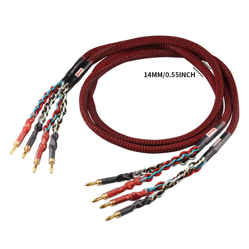 Premium High-End Pure Copper Audio Speaker Wires with Banana Plugs