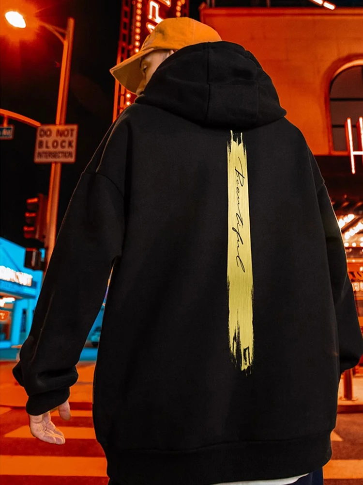 thumbnail image 1 of Sudadera con capucha con estampado de letras doradas de otoño para hombre, sudadera con capucha de gran tamaño a la moda de hip hop, nueva sudadera con capucha Y2K, sudadera con capucha de polar para, 1 of 5