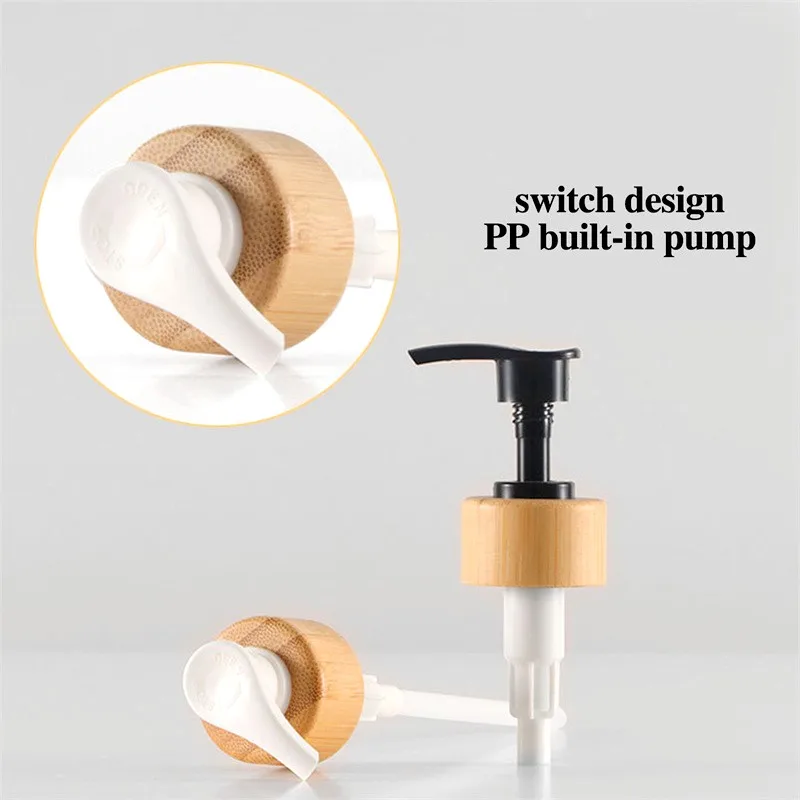 300ml Soap Pump Dispenser Bathroom Shampoo Shower Gel Wood Pump Empty Bottle Kitchen Refillable Hand Soap Lotion Container