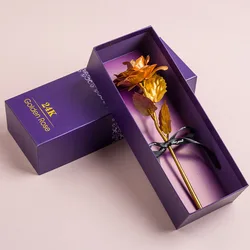 Luxurious 24k Gold - Plated Rose with Elegant Gift Box (Golden)