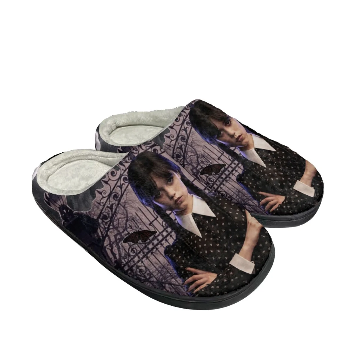

Fashion Movie Wednesday Pattern Ladies Autumn Winter Round Toe Home Cotton Slipper Brand Design Comfortable Keep Warm Plush Shoe