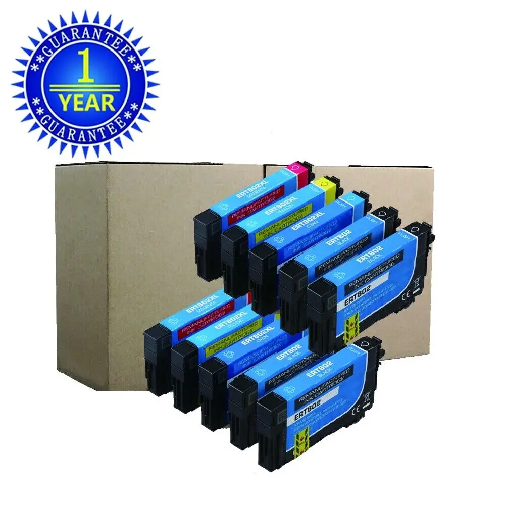 T802 BK 802XL Color Ink Cartridges For Epson WorkForce WF-4720 WF-4730 WF-4734 восстановленный картридж для принтера epson 802xl t802xl wf 4740 4730 4720 4734 ec 4040 4030 4020 5 шт в упаковке