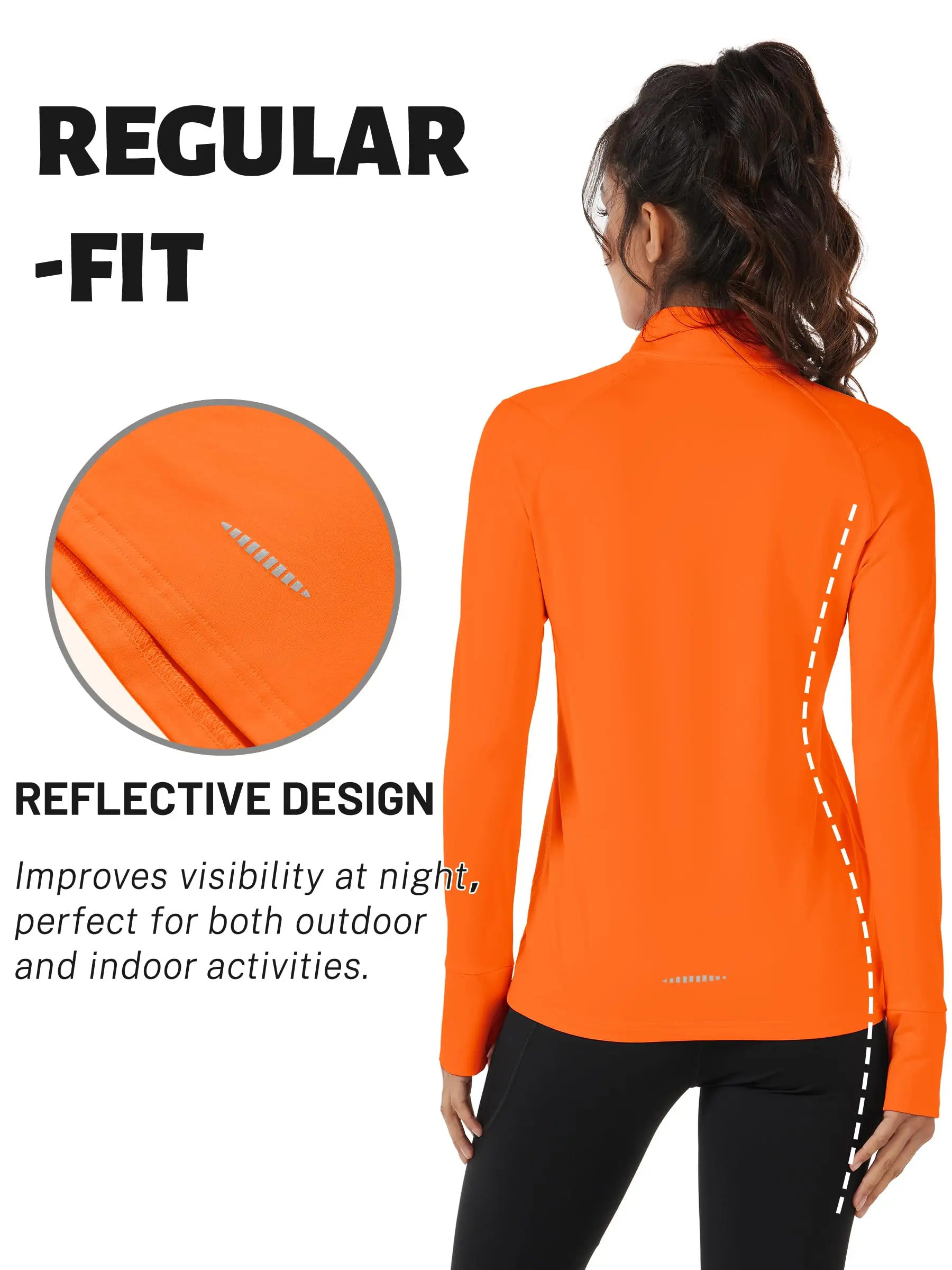 TACVASEN Fleece 1/4 Zip-Up Pullover Womens Warm Long Sleeve Outdoor Sports Tops Breathable Athletic Running Jogging Sweatshirts