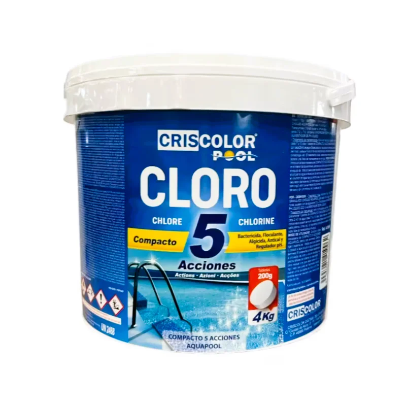 CRIS-COLOR-POOL-Cloro-compacto-5-acciones-4-kg-Solucion-completa-para ...