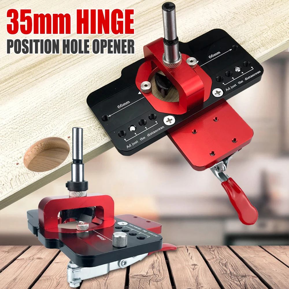 35mm Concealed Hinge Jig Kit Woodworking Hole Drilling Guide Locator,Aluminum Alloy Hole Opener Tools Puncher Template 40 35mm diy locator accurate wood mounting hinge drilling jig guide door hole saw opener concealed cabinet accessories tools