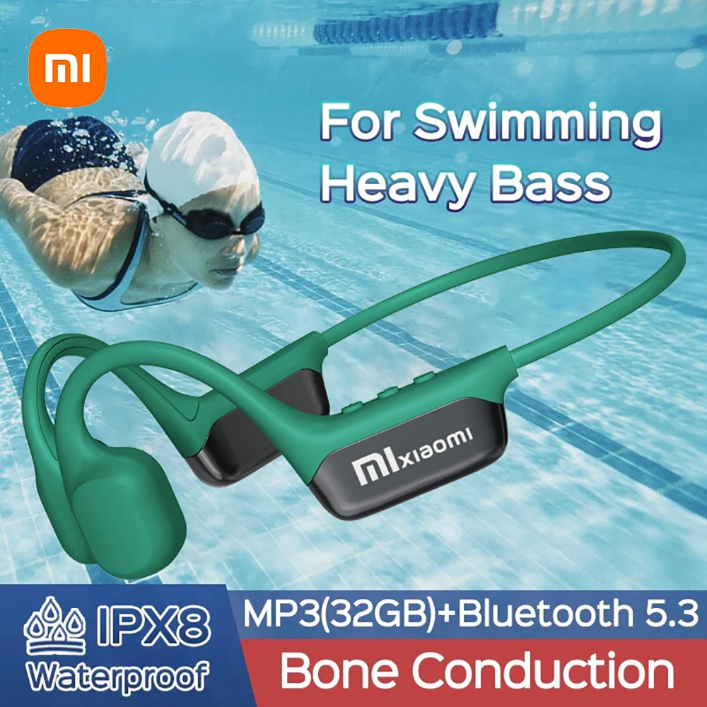 100% Authentic Xiaomi Bone Conduction Headphone Bluetooth 5.4 Wireless Sport Earphone Support 32g MP3 Player IPX8 Waterproof Swimming_voghion.com