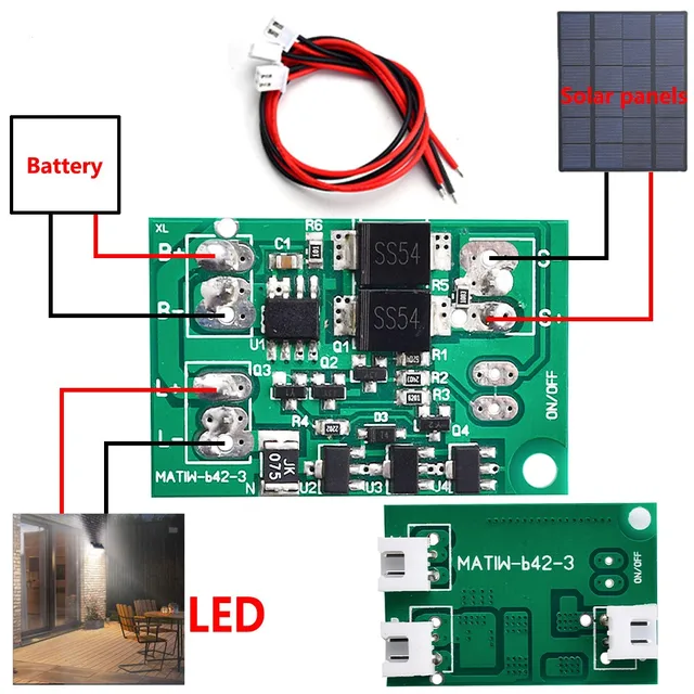 Panneau solaire automatique, panneau de chargeur de batterie, veilleuse, interrupteur de commande de lampe LED, Module de contrôleur de charge de chargeur de batterie 1