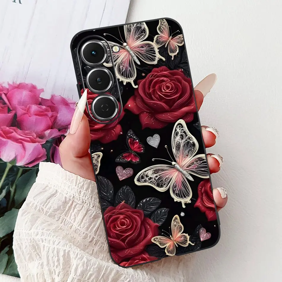 Elegant Floral Butterfly Phone Case - Soft Silicone TPU Cover