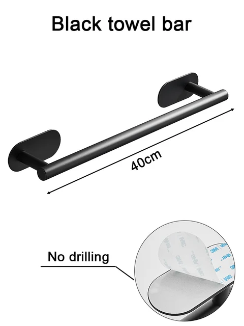 Black towel bar