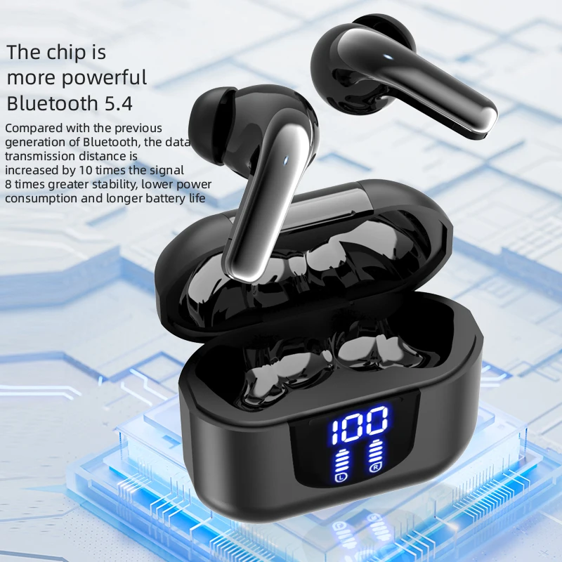 Premium Bluetooth In-Ear Wireless Earbuds – HiFi Stereo Sound with Noise Reduction & Digital Display