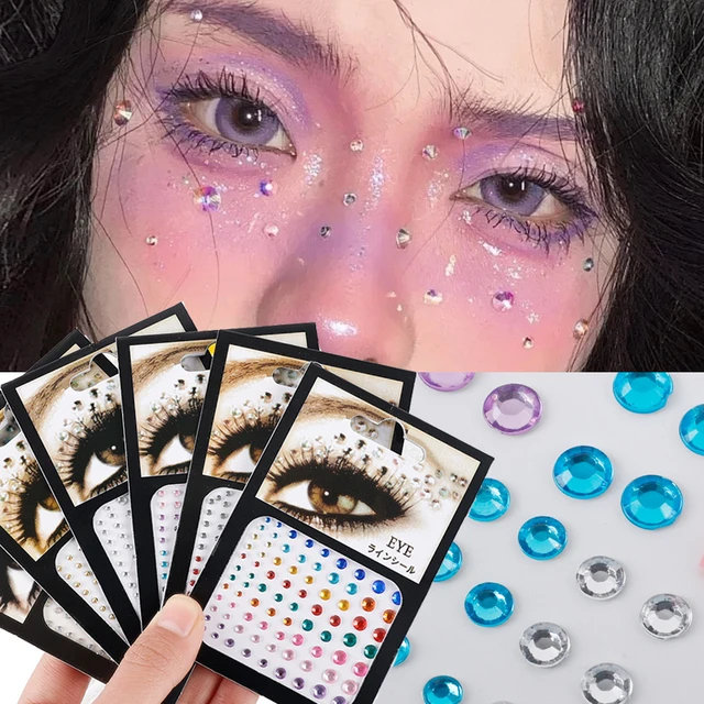 3D Diamond Face Jewel Glitter Tattoo Eyebrow Stickers Makeup