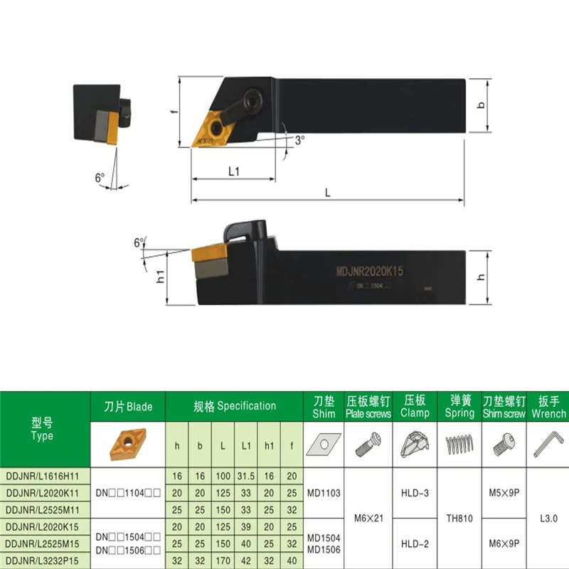 1Pcs 90 degrees DDJNL/DDJNRK15 DDJNR2525M15 DDJNR3232 DDJNL2525 CNC Turning Tool Holder Lathe Cutter DNMG1504 Inserts